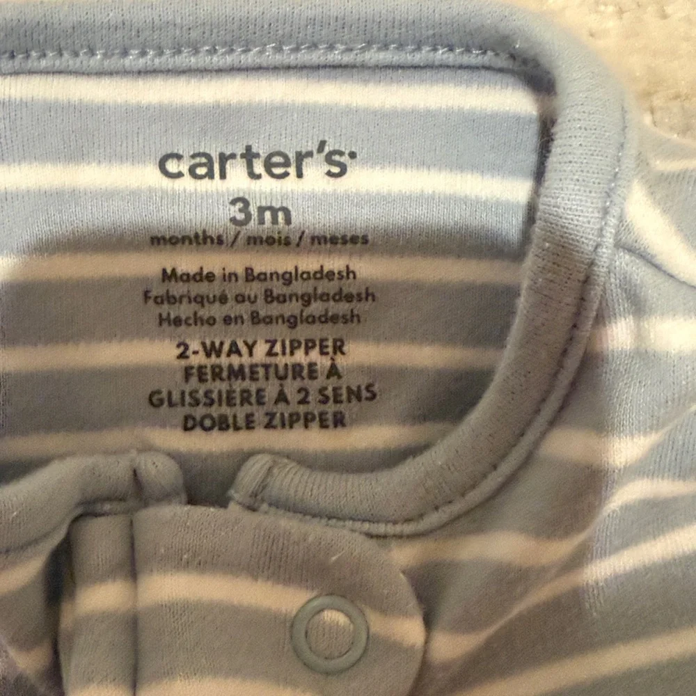 Carter's Light Blue Striped Koala Footie Sleeper Pajamas
